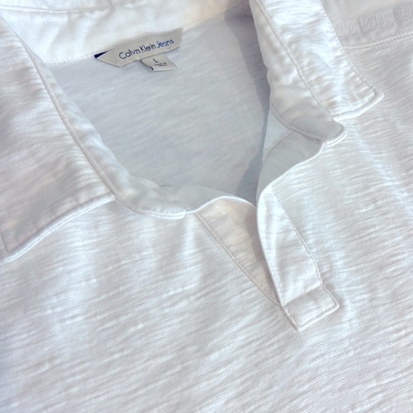 Calvin Klein Jeans Men’s 100%Cotton polo Tshirt, white, short sleeve, size L - Picture 6 of 11